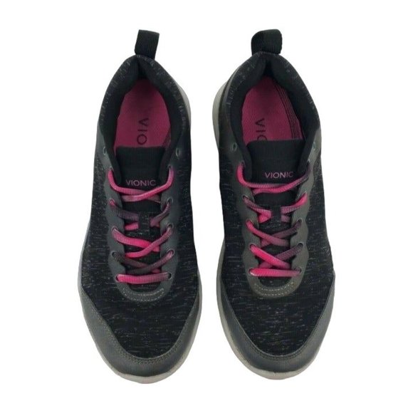 Vionic Womens Agile Fyn 335FYN Lace Up Black Gray Walking Sneaker Size US 6.5 - Picture 4 of 9